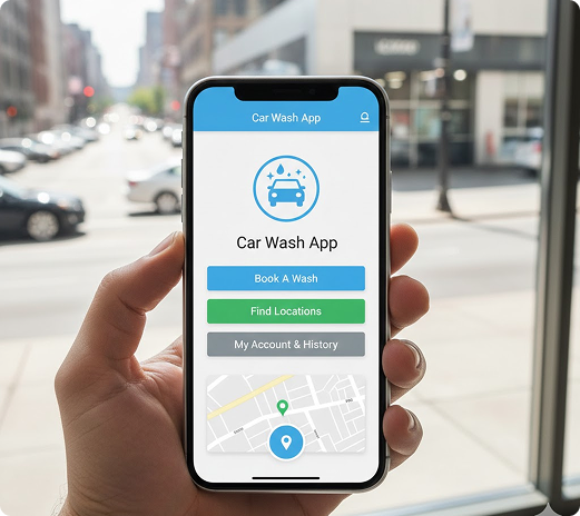 car wash app dashboard